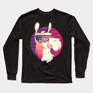 Llamerica funny llama funny alpaca america Long Sleeve T-Shirt